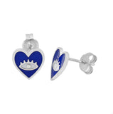 Heart evil eye earrings