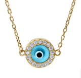 10k gold, 13 mm evil eye necklace